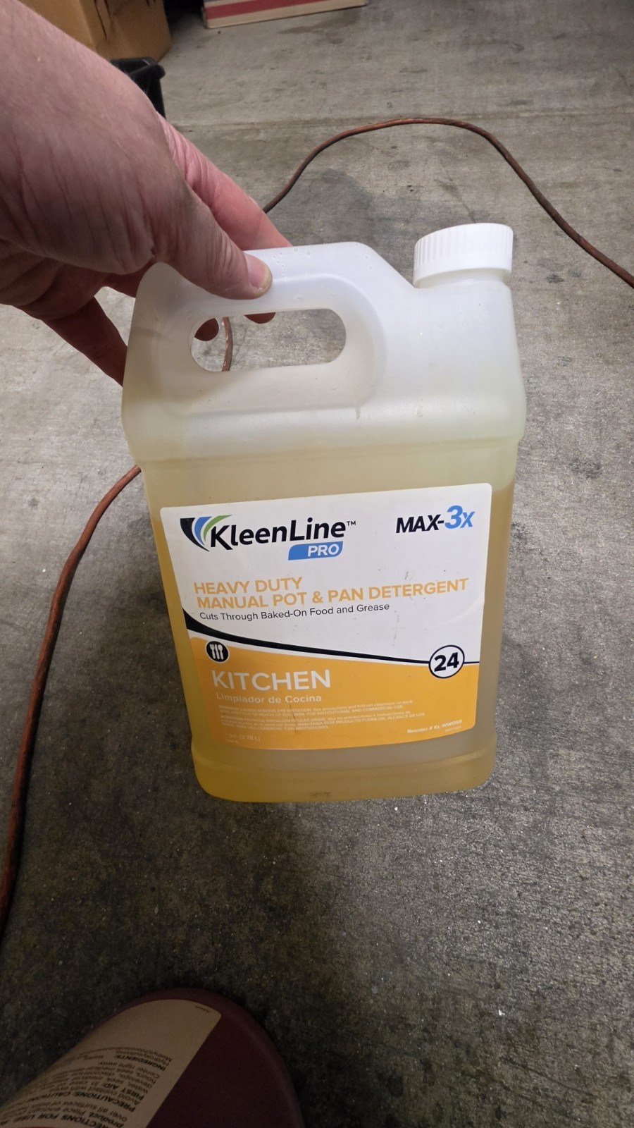 KleenLine Pro MAX-3x Heavy Duty Pot & Pan Detergent, Liquid 1 gal NSF