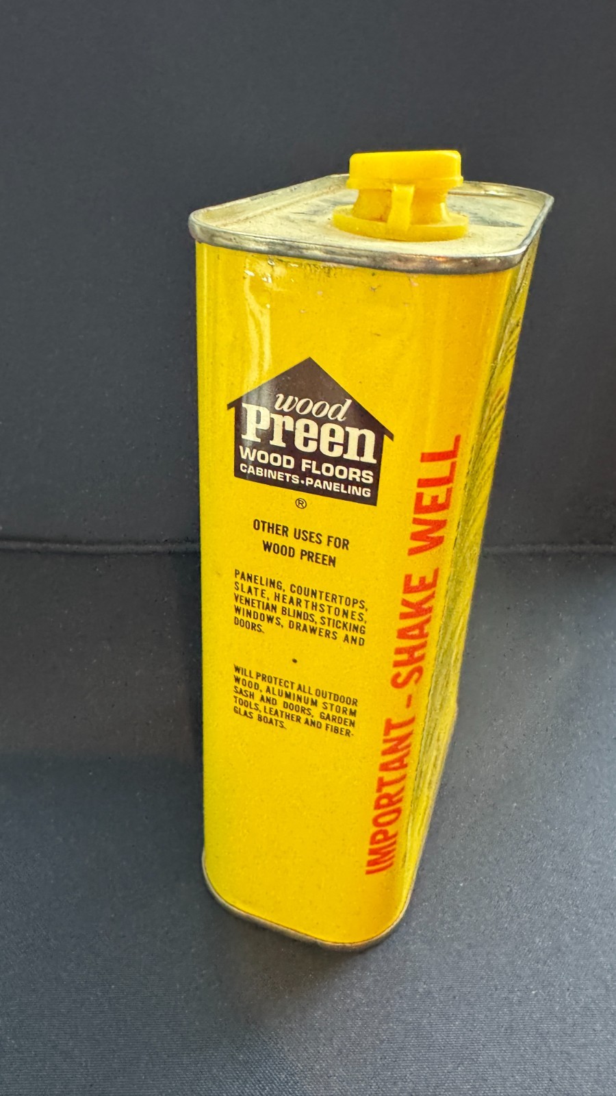 WOOD PREEN 1 QT 32oz CLEANER WAX PROTECTS Yellow Can Kiwi Polish Co Discontinued