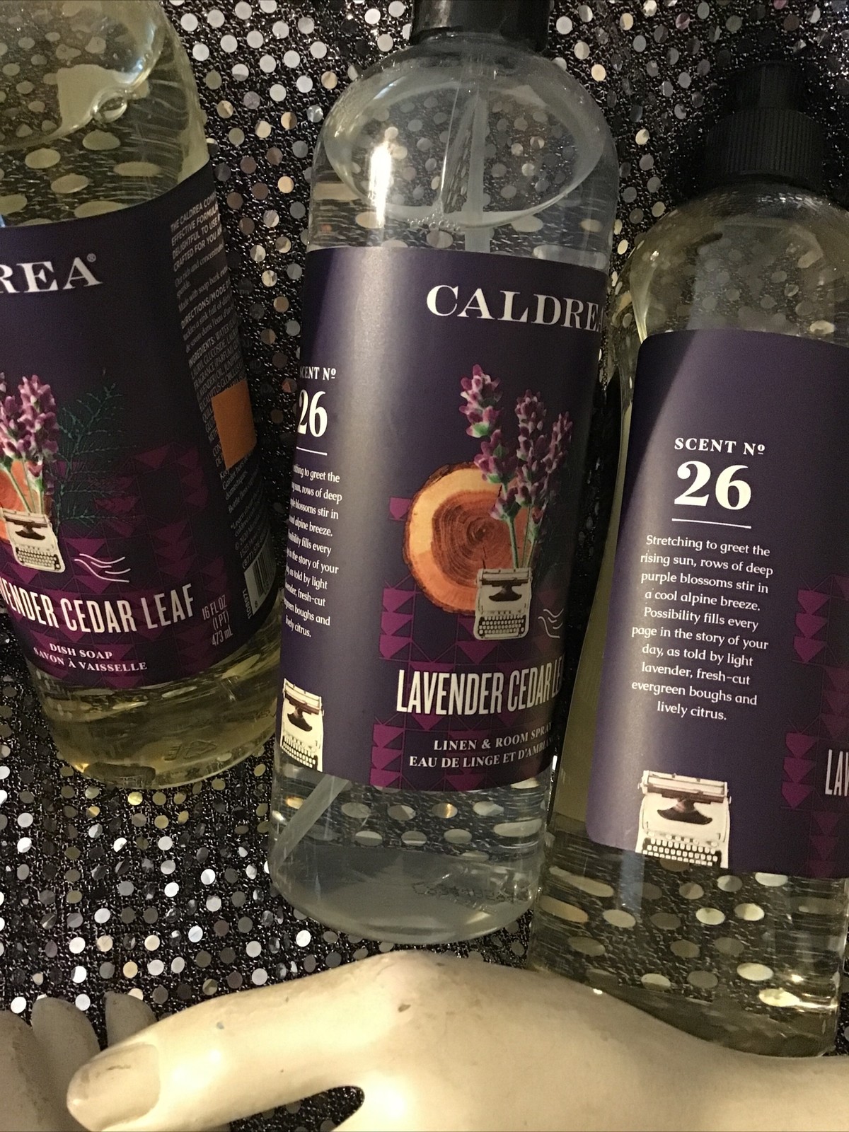 Lot Of 3 Caldrea . Dish soaps And Room Spray 16 Oz Ea. New. Lavender Cedar Leaf