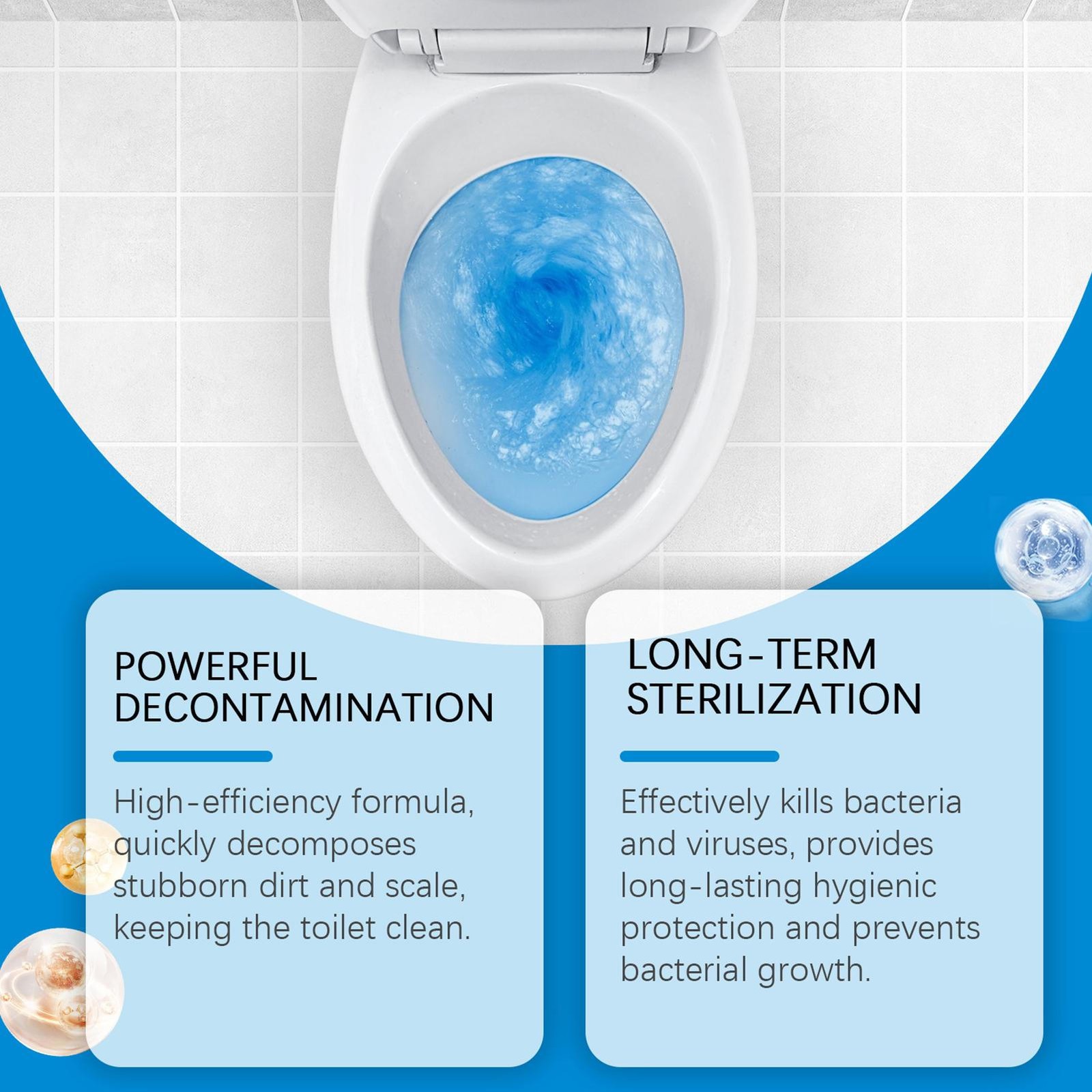 Splash Foam Toilet Bowl Stains Cleaner Powder Remove Odors and Stains-
