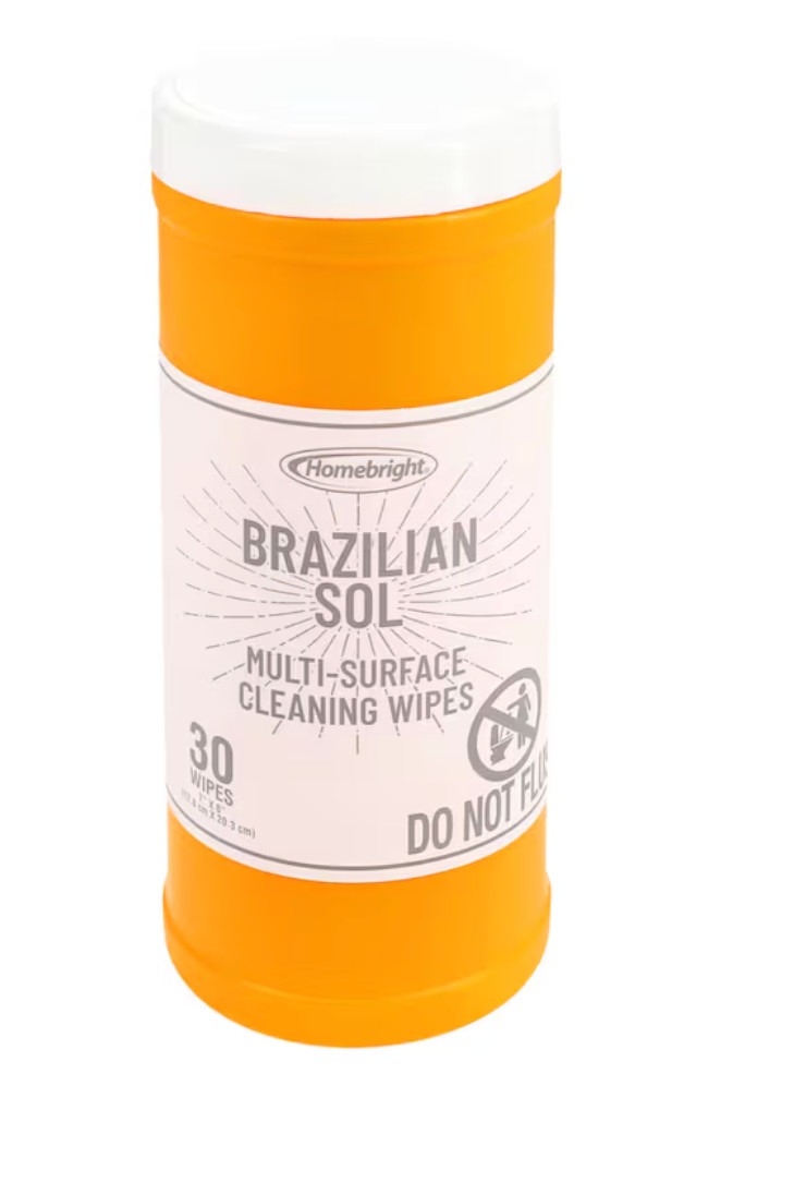 Homebright Brazilian Sol Multi-Surface Cleaning Wipes, 30-pc Pack