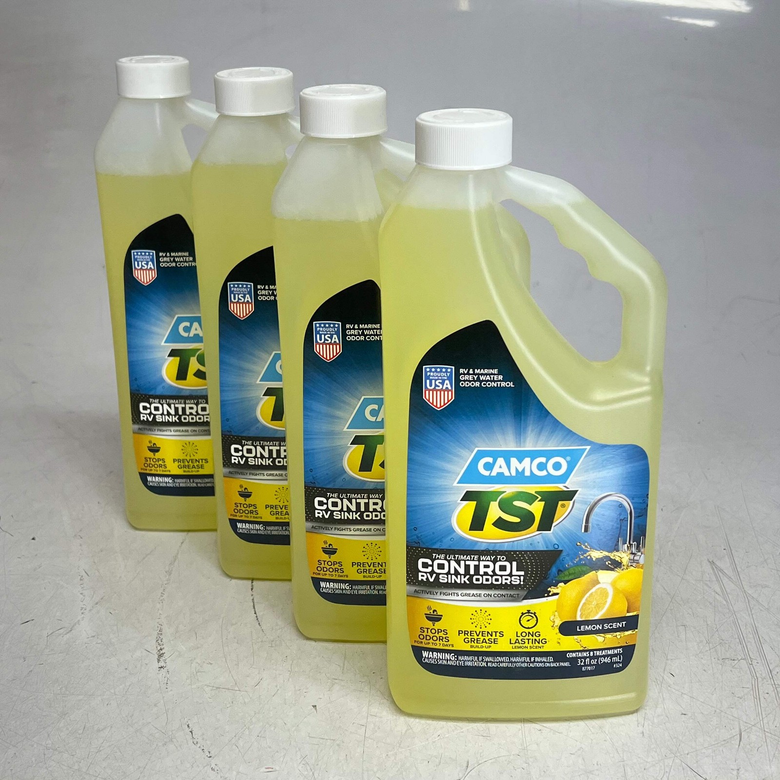 CAMCO (4 PACK) Tst Grey Water Control Rv Sink Odors Lemon Scent 32 fl oz 40252