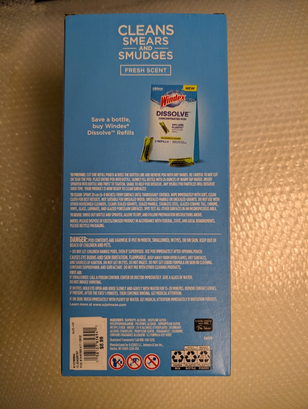 Windex Dissolve Concentrated Pods, Multisurface Cleaner Starter Kit W/ 1 Pod