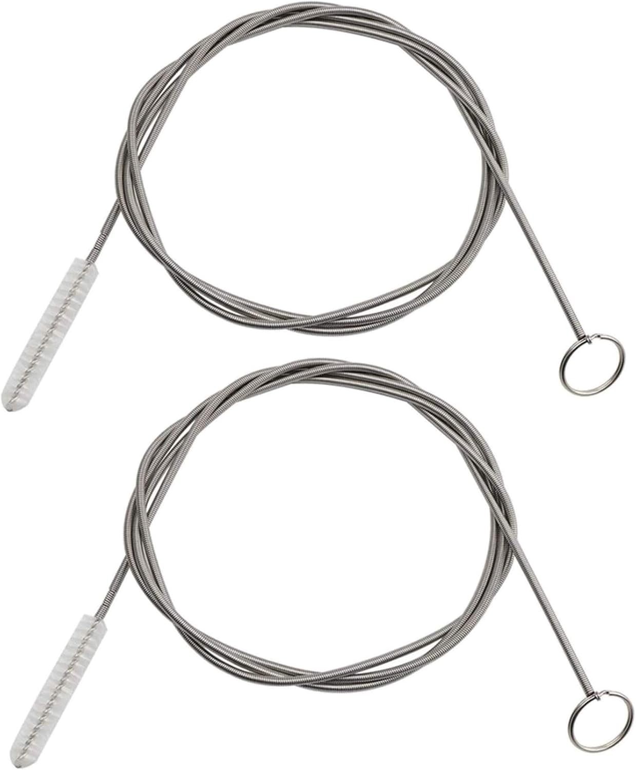 2-Pack 60-Inch Nylon & Stainless Steel Tube Cleaning Brushes for Versatile Use