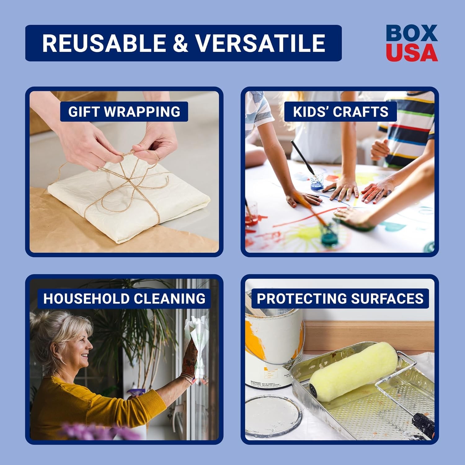 BOX USA Packing Paper Sheets 20″ x 15″ (2400 Sheets, 50 lb) – Newsprint Paper