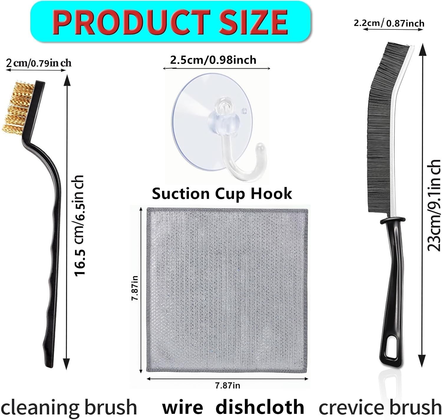 16Pcs Crevice Cleaning Brush Set, Hard Bristle Gap Cleaning Brush for Bathroo…