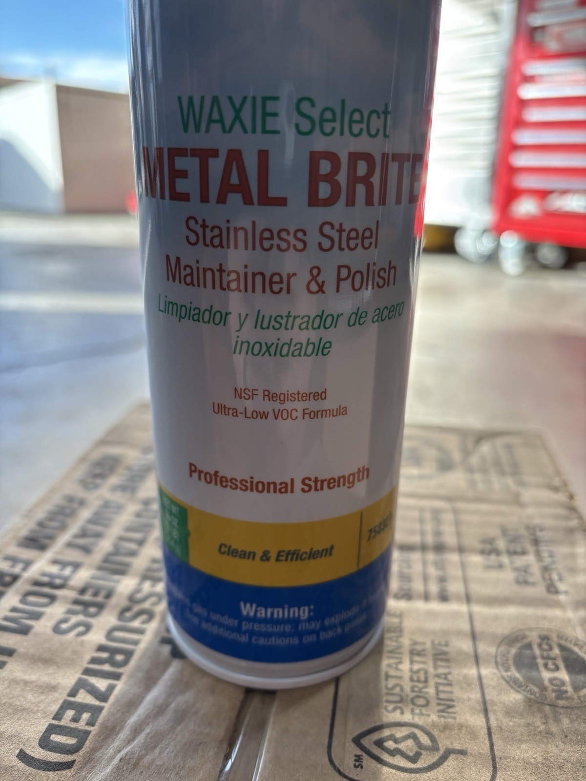WAXIE Metal Brite Stainless Steel Cleaner & Polish – Case of 12 – 15oz Cans NEW