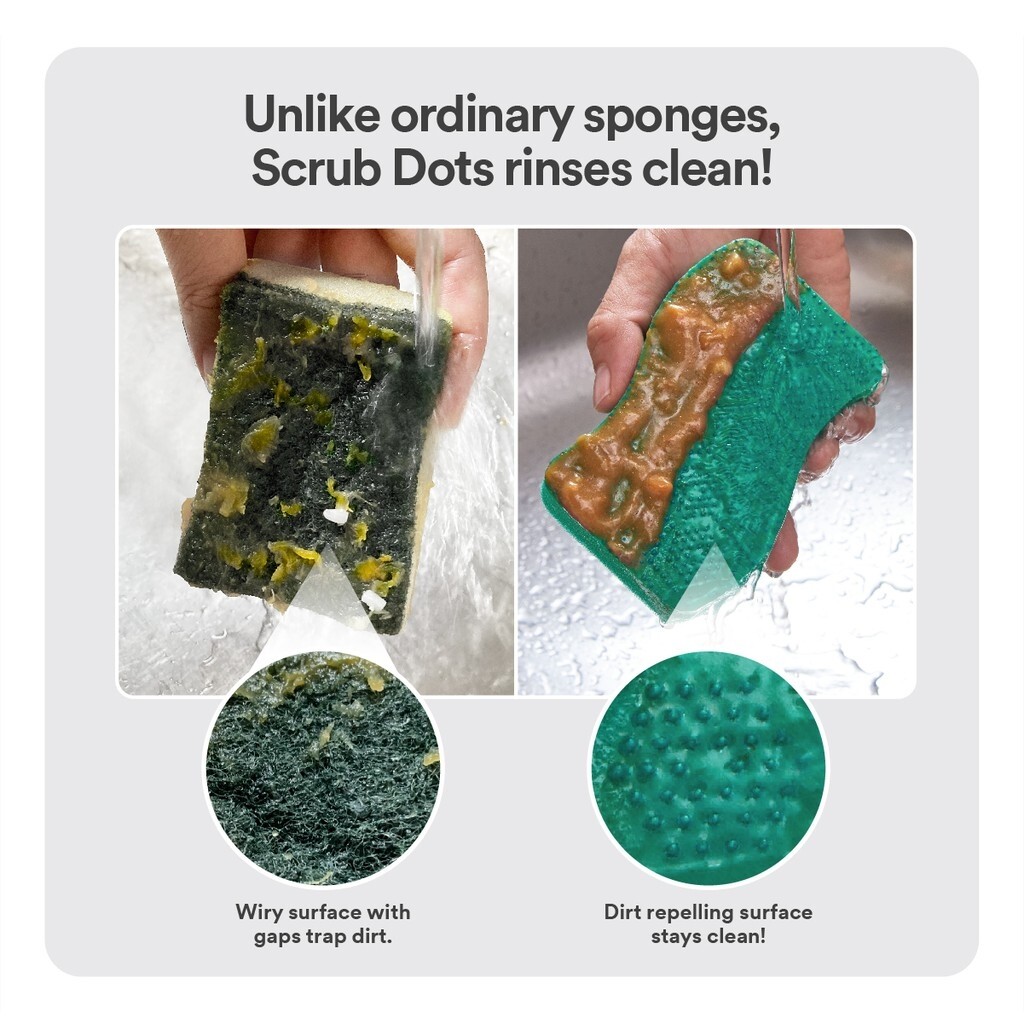 Twin pack x2 ➡️ 🆕3M Scotch Brite Scrub Dots Heavy Duty Scrub Sponge ~ 🇲🇾