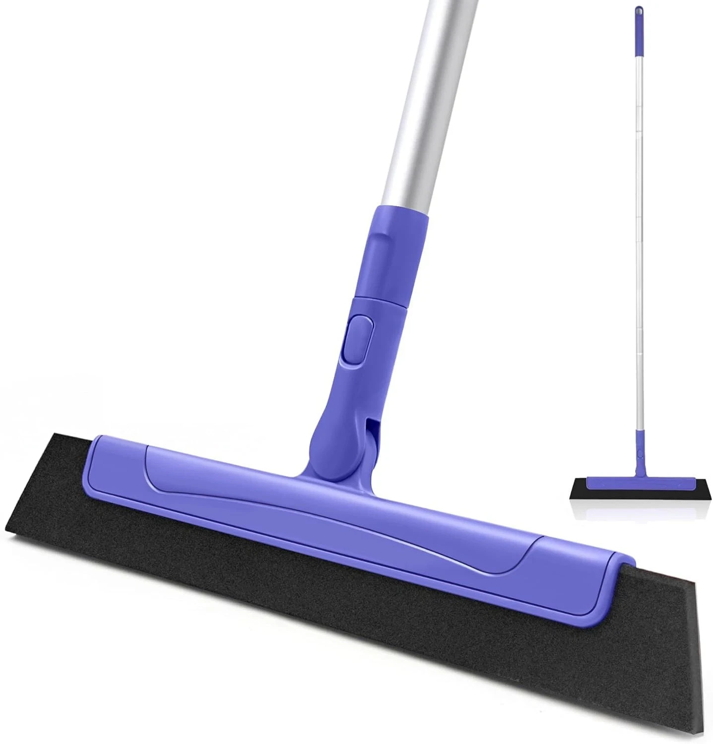 Floor Squeegee with 180° Rotating Head, EVA Foam Blade Squeegee for Floor with A