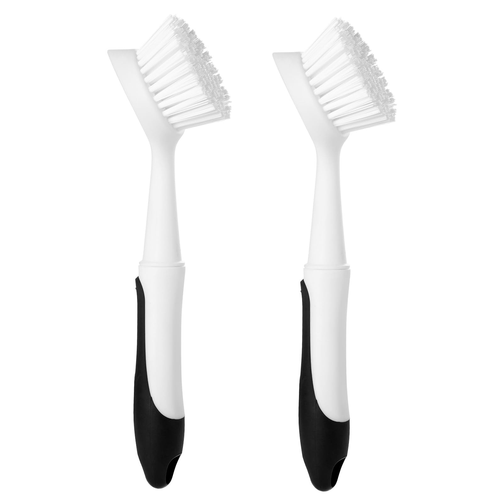 Dish Brush with Handle, Dish Scrub Brush with Built-in Scraper, Nylon Dish Sc…