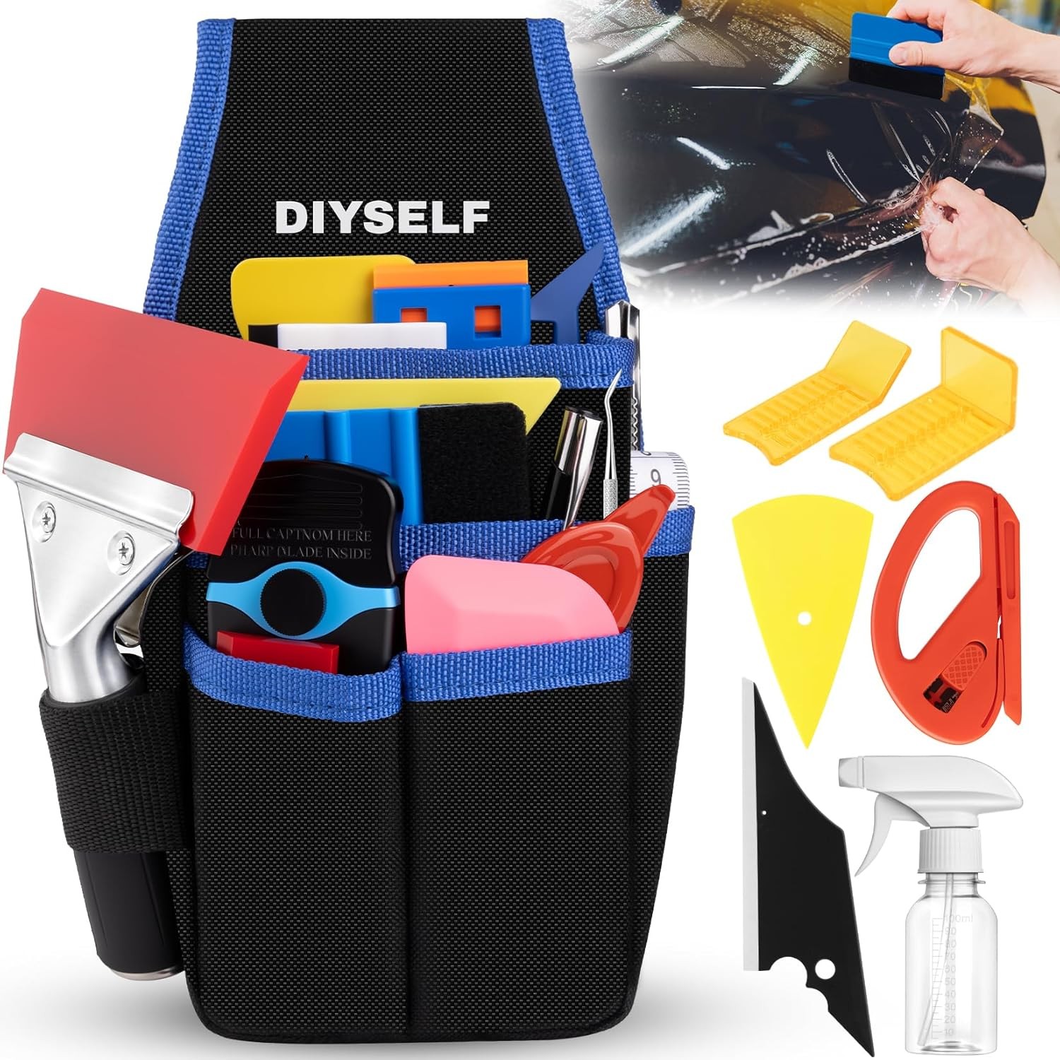 18 Pcs Window Tint Kit, Vinyl Wrap Tool Kit – Professional Window Tint Tools &