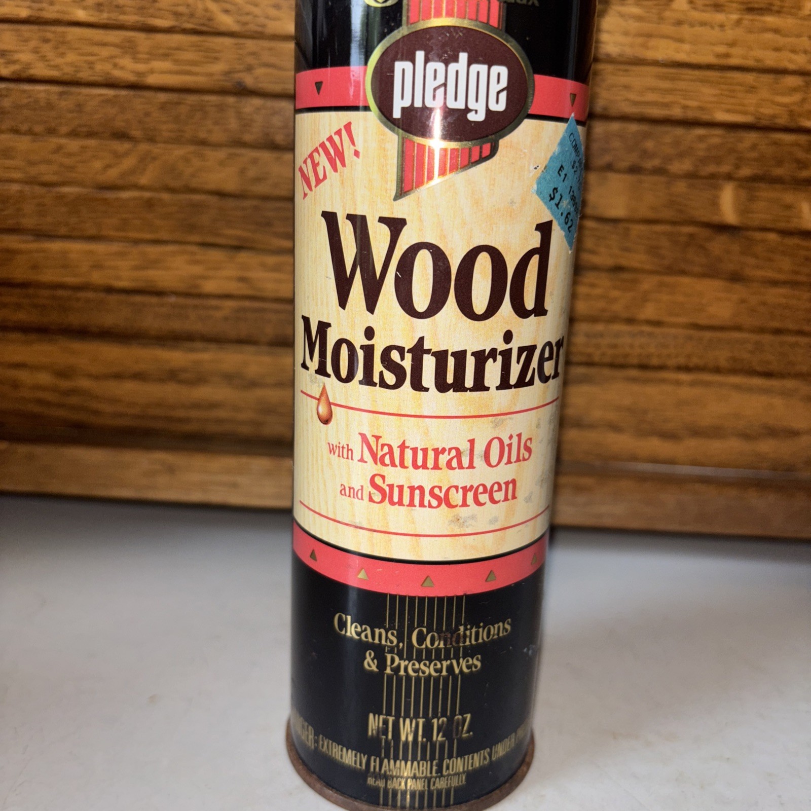 Pledge 1989 Wood Spray Moisturizer W/Natural Oils & Sunscreen 12oz New Old Stock