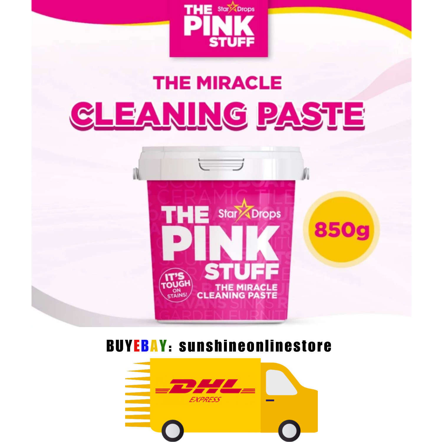 The Pink Stuff The Miracle Cleaning Paste, All-Purpose Cleaner (850g), NEW