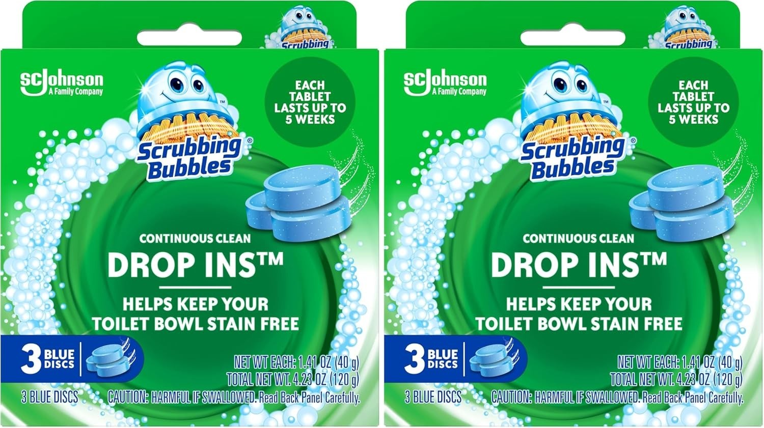 Scrubbing Bubbles Toilet Drop-Ins Automatic Bowl Cleaner Septic Safe 6 Count