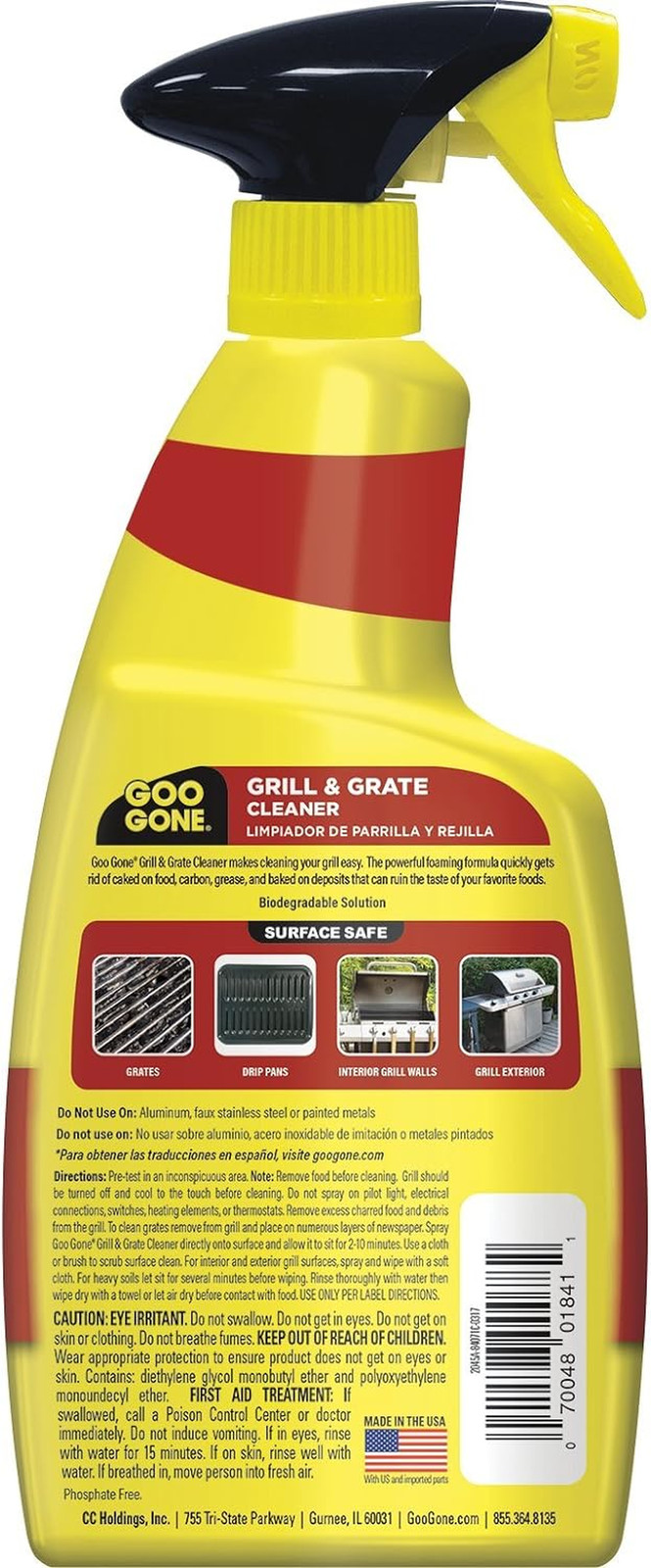 Grill and Grate Cleaner Spray (2 Pack) Cleans and Degreases BBQ Cooking Grates a