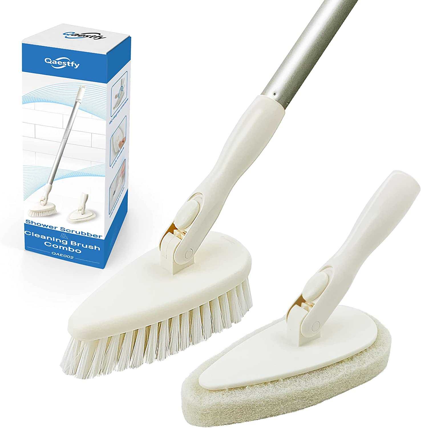 Shower Scrubber Cleaning Brush Combo Bath Tub Tile Cleaner Scrubber Brush with 5