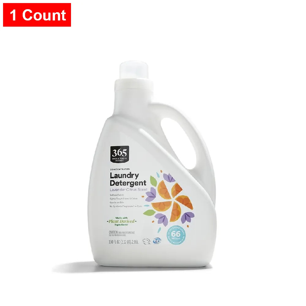 365 By WFM, Concentrated Laundry Detergent, 66 He Loads, 100 Fl Oz – 1 Count