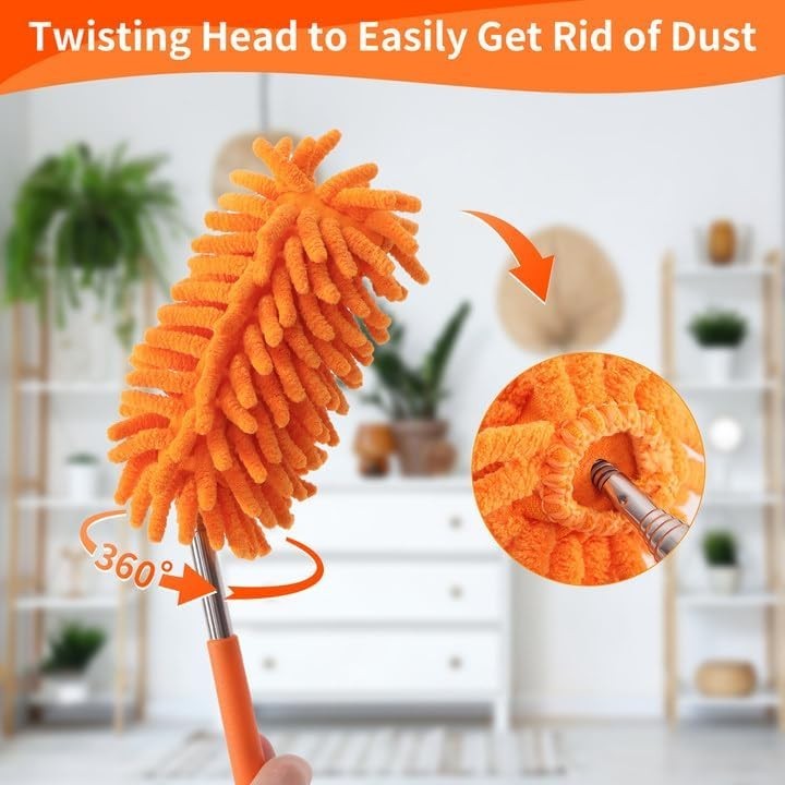 Mini Duster for Cleaning, 360° Bendable Hand Dusters with Extension Pole, Was…