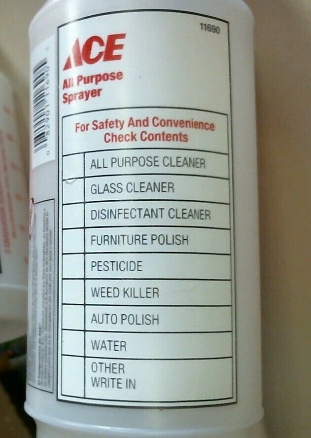 Ace 11690, All Purpose Spray Bottles, 32 oz., Lot of 2, FREE SHIPPING