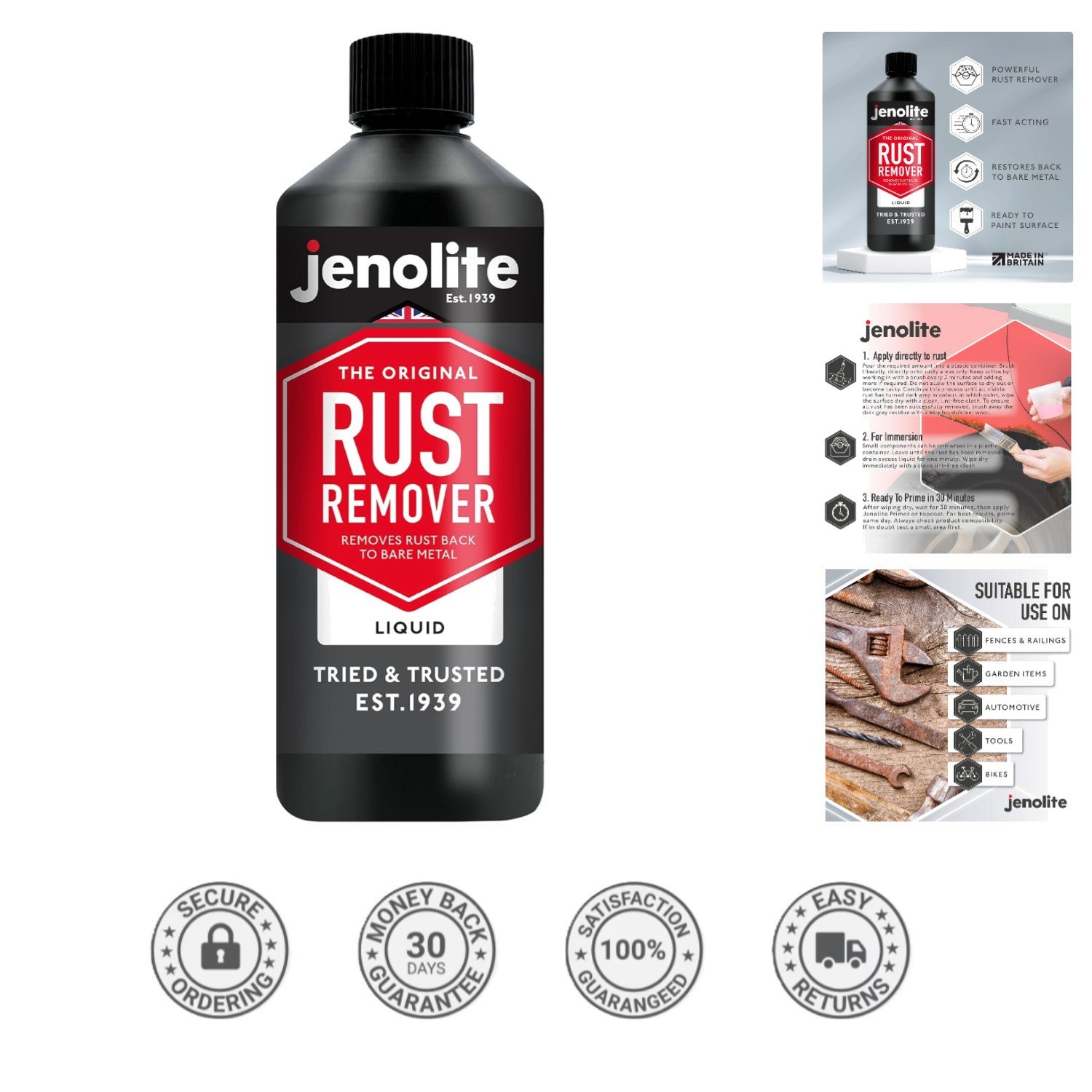 Industrial Strength Rust Remover – 86 sqft Coverage, Fast Acting Liquid – 500ml