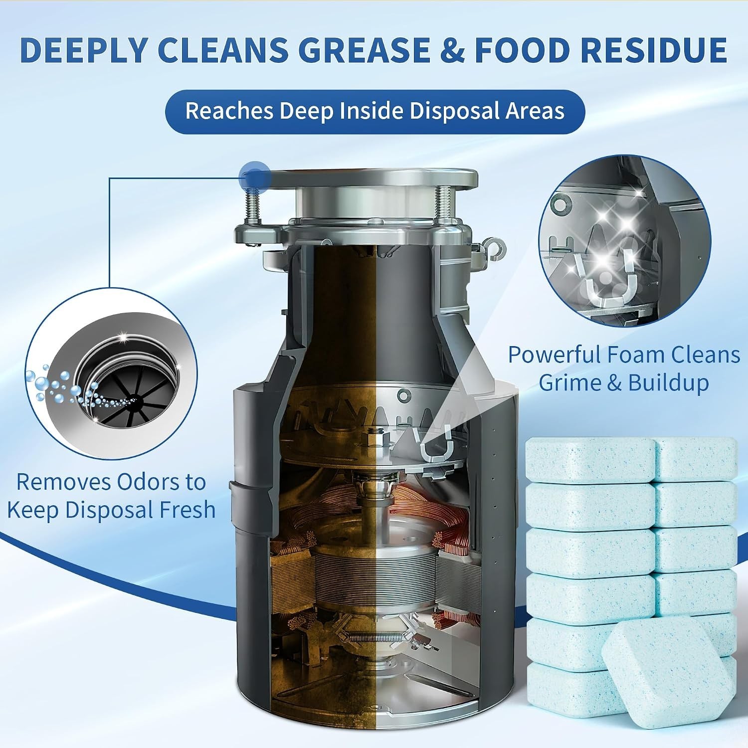 1 Supply of 24 Lemon Scented Garbage Disposal Cleaner Tablets – Easy to Use