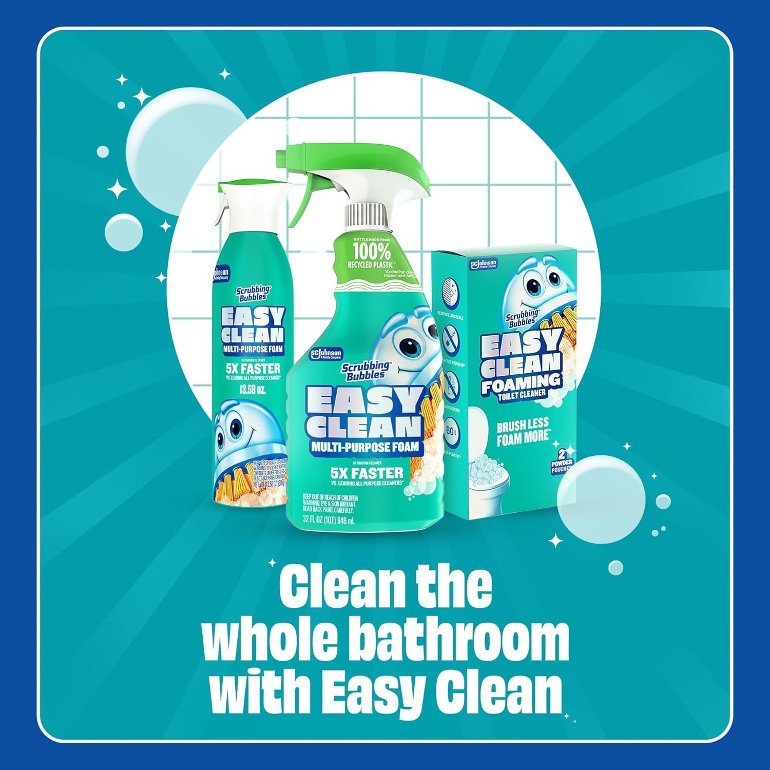 Scrubbing Bubbles Easy Clean Foaming Multipurpose Bathroom Cleaner, Continuous S