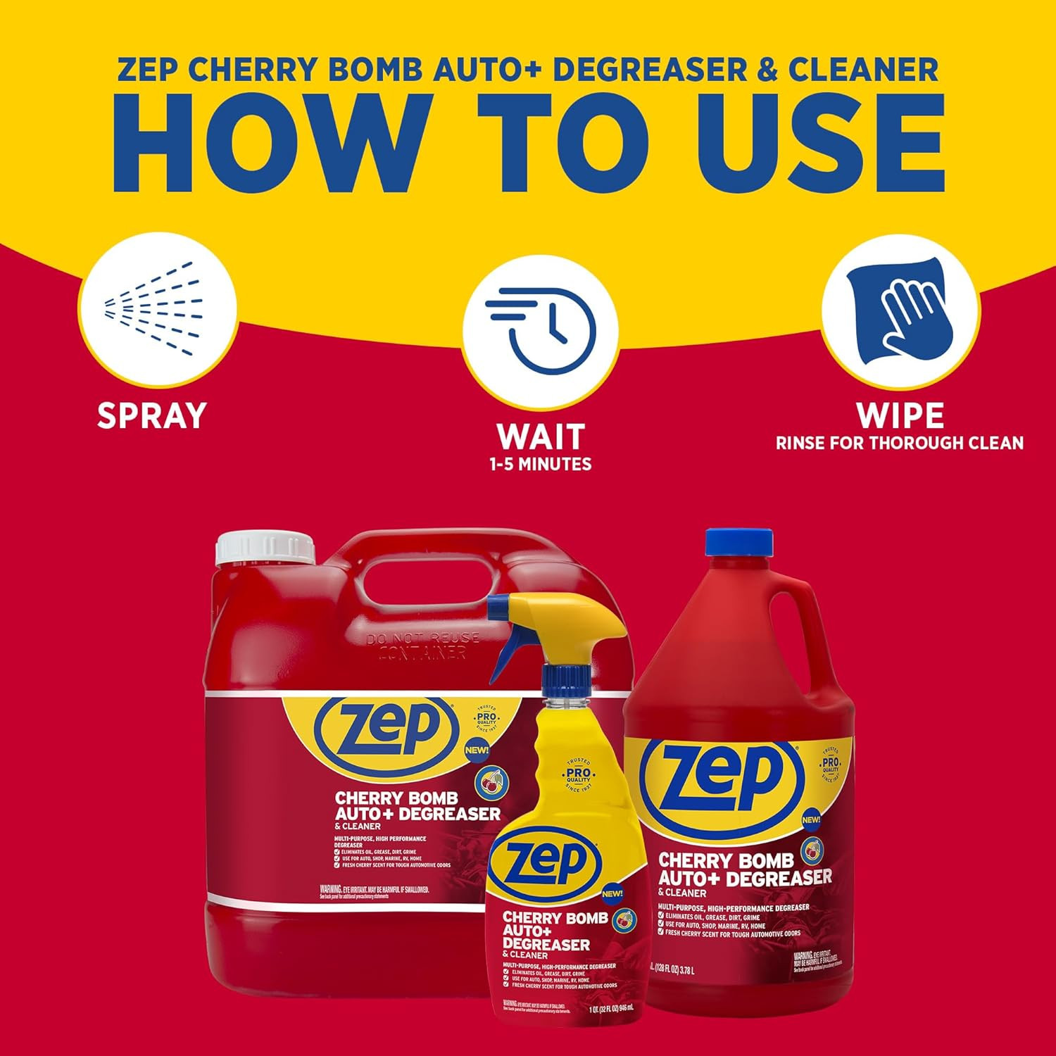 Cherry Bomb Auto+ Degreaser & Cleaner – for Auto, Marine, RV, & Home – 32 Oz.