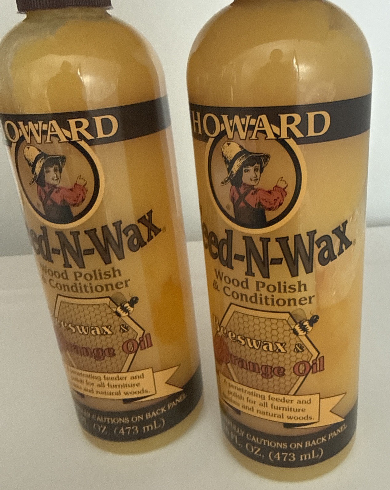 Howard Products FW0016 Wood Polish & Conditioner, 16 oz, Orange LOT OF 2