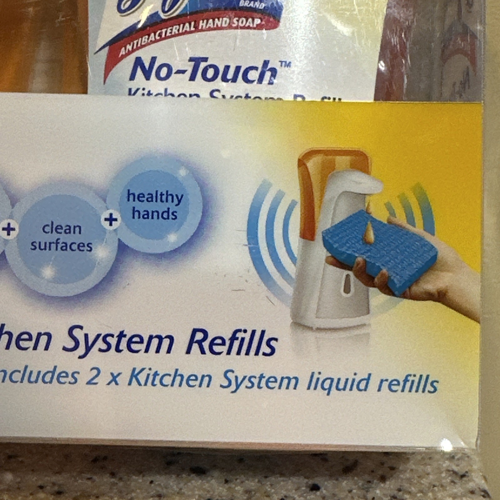 Lysol No Touch Kitchen System Refill Soap Cleaner Sparkling Tangerine 2 Pack NOS