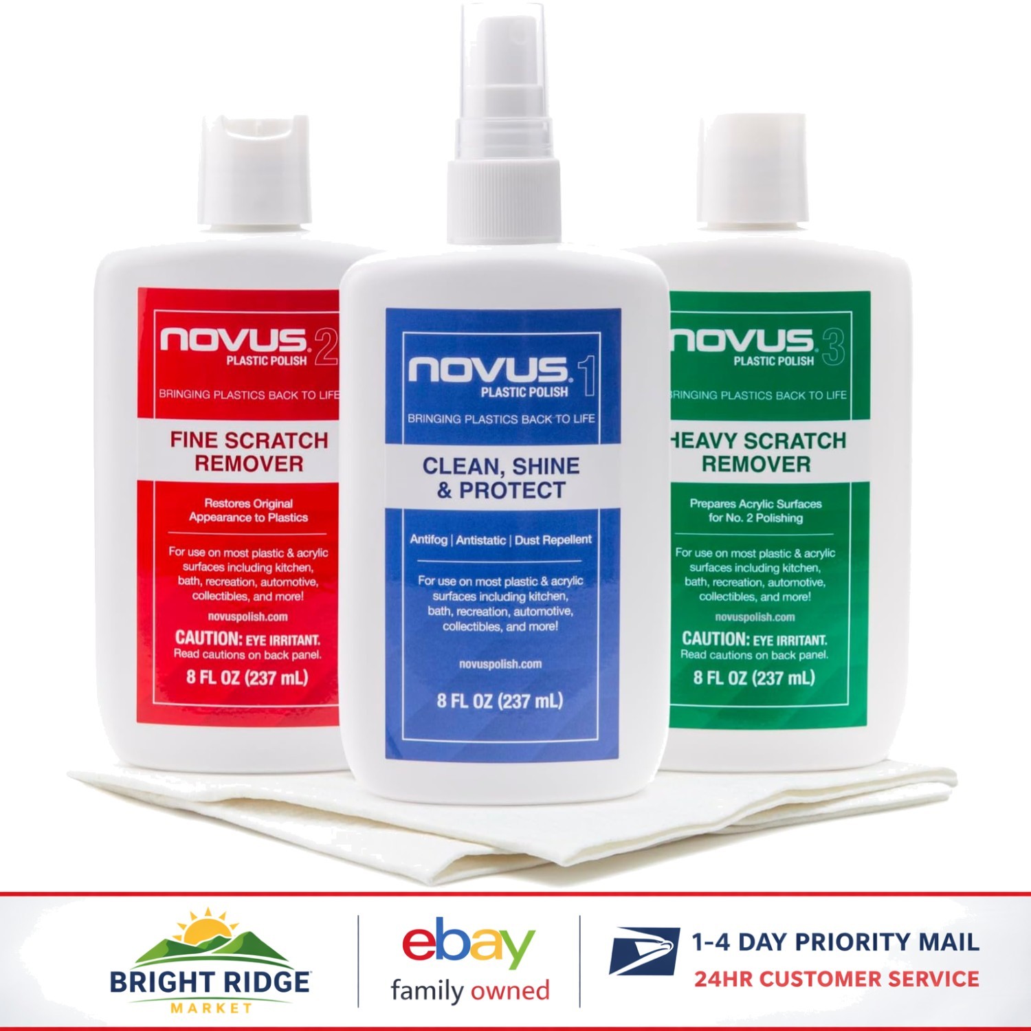 Heavy and Fine Scratch Remover with Polish for Acrylic Cleaning and Restoration