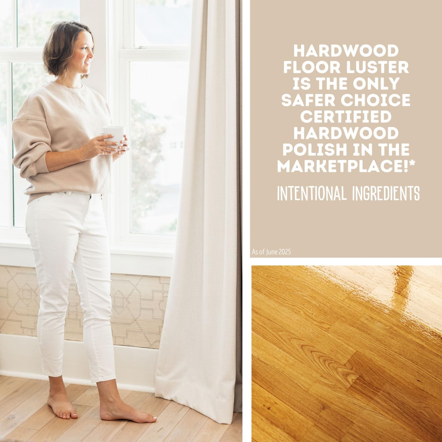 Hardwood Floor Polish 64oz | Plant-Derived, No PFAS, pH Neutral | Anti-Slip Form