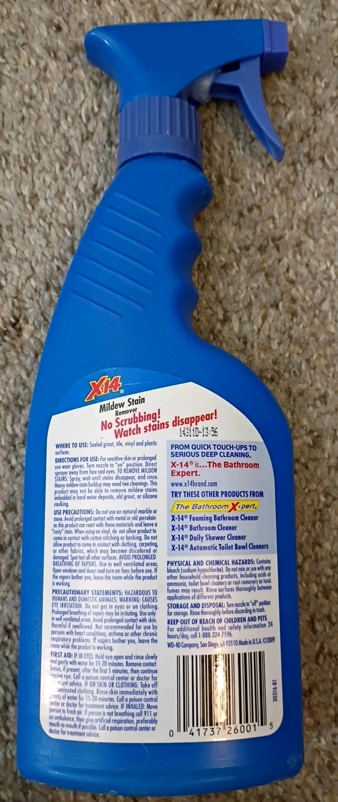 X-14 Mildew Stain Remover (2009) – 16 oz 75% Full Bathroom Cleaner