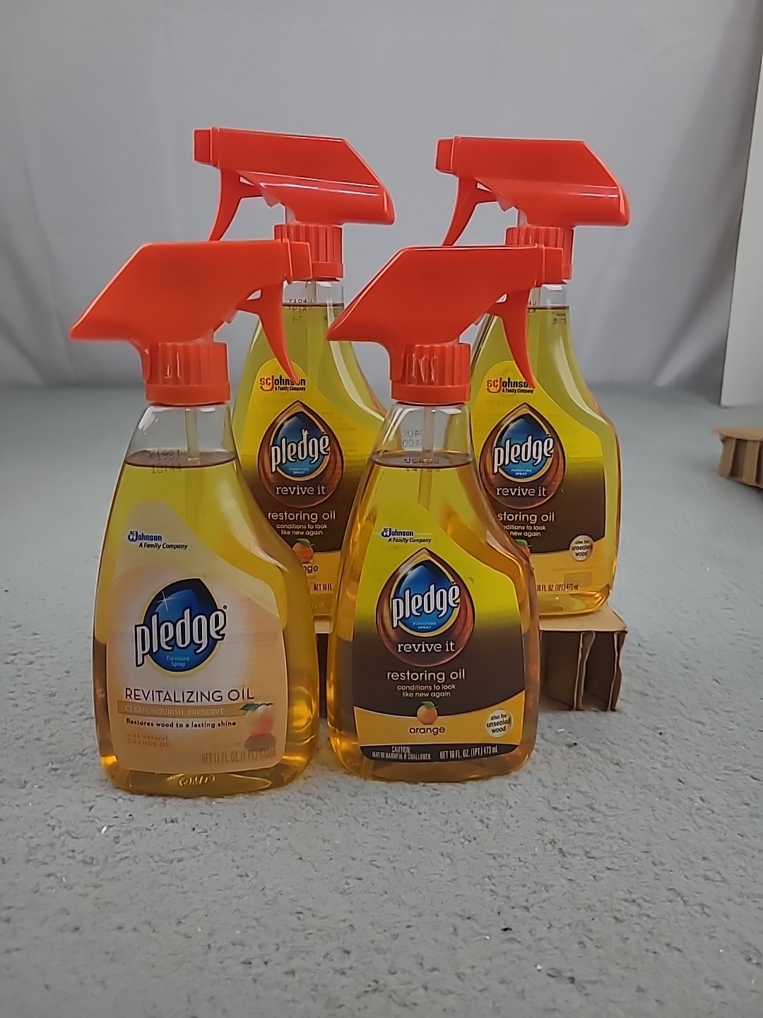 4x Orange Pledge Revive It Restoring Oil Spray 16 oz ea SC Johnson