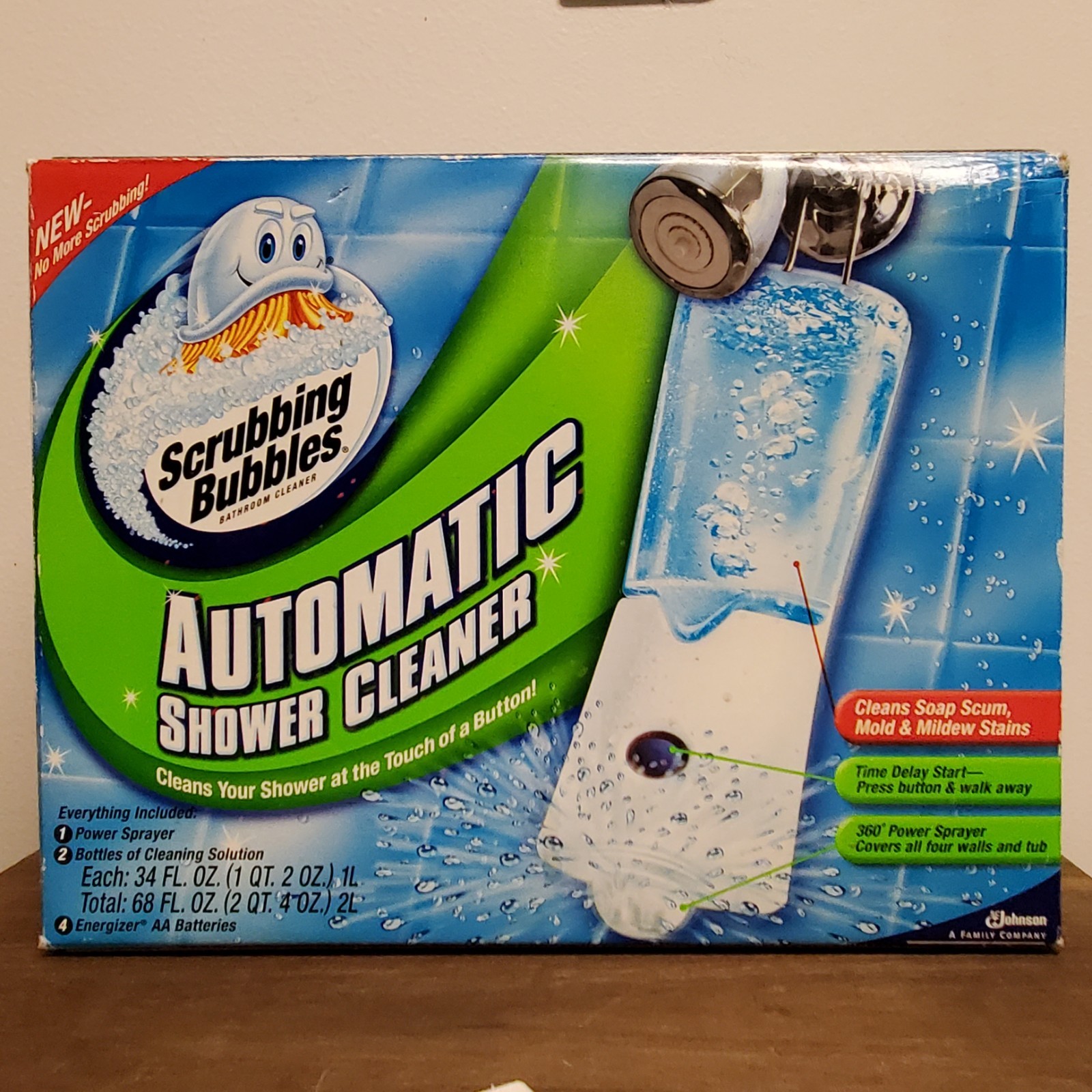 Scrubbing Bubbles AUTOMATIC BATHROOM SHOWER CLEANER Kit w/ 2 Cleaning Solutions
