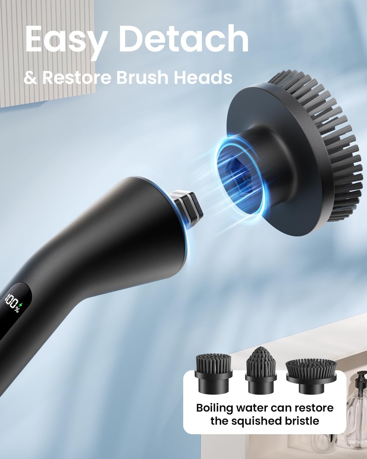 Spin Scrubber, Upgraded IPX7 Cordless Cleaning Brush for Bathroom Shower, Hou…