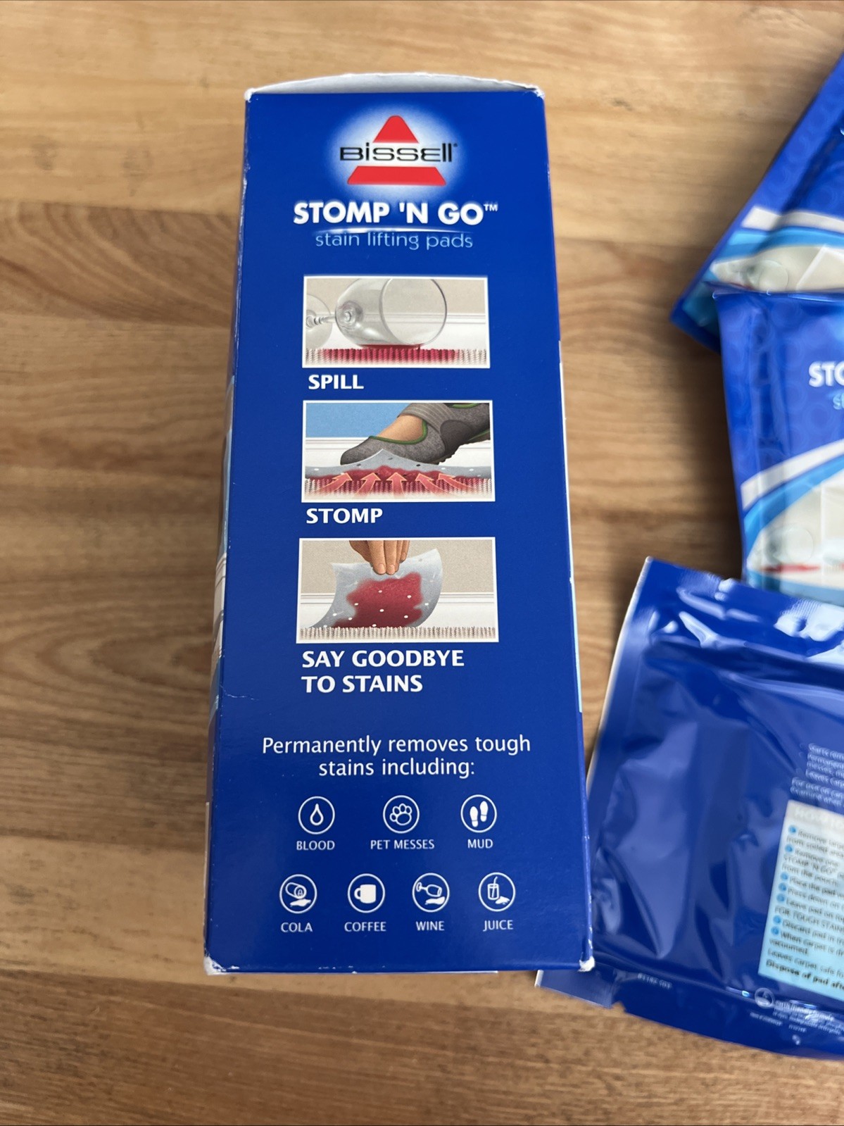 4 New Bissell Stomp-N-Go Stain Lifting Pads Pet Messes Wine Dirt Carpet Tough