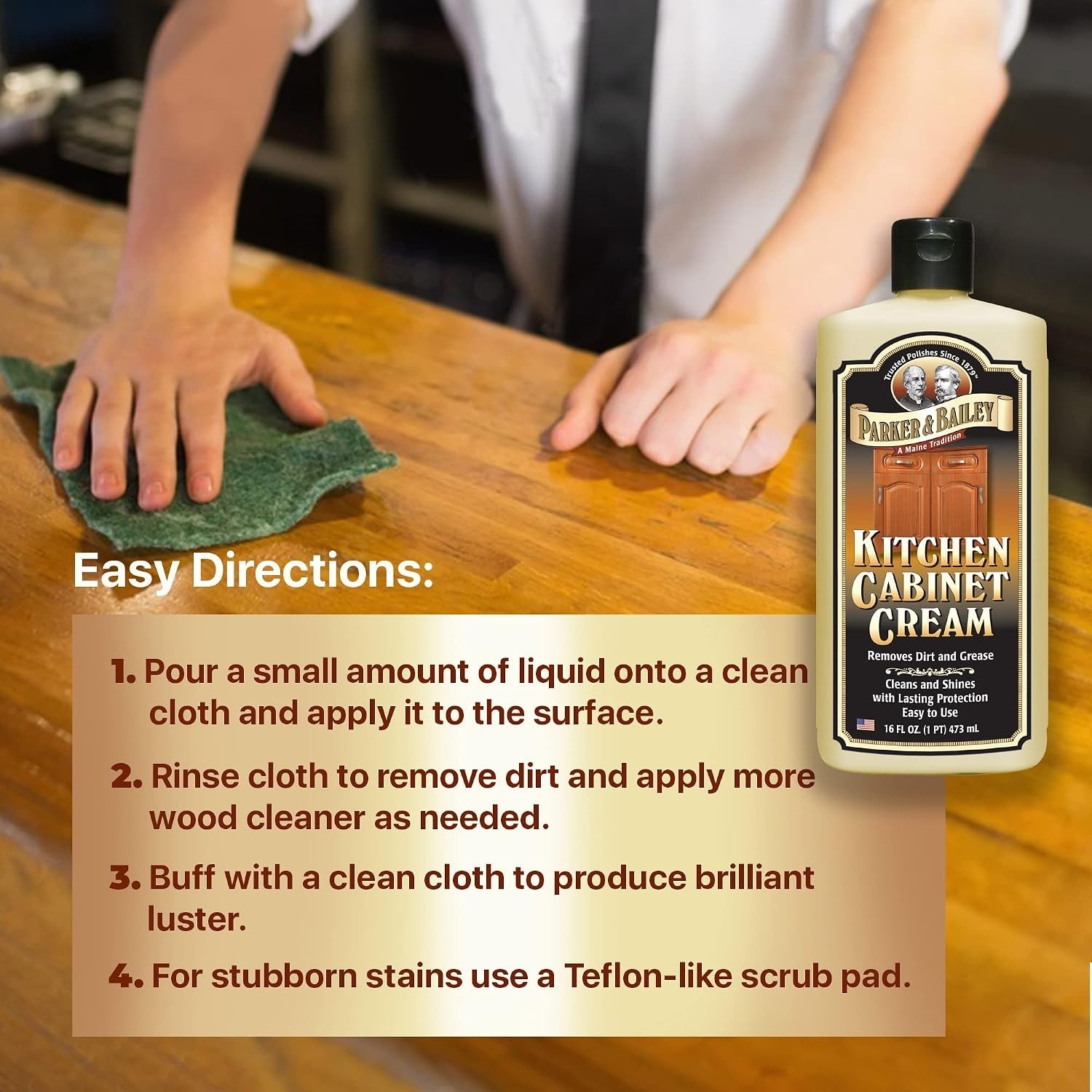 8oz Kitchen Cabinet Cream – Multi-Surface Wood Polish with Low Odor Formula