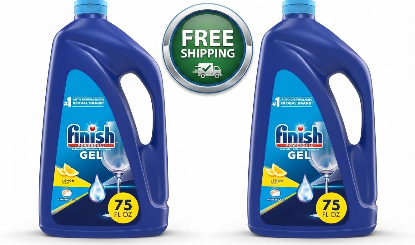 Finish Dishwasher Detergent Gel Liquid, Lemon Scent | 75oz | Pack of 2
