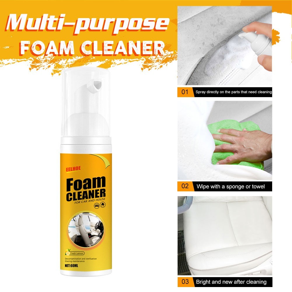 Multi-Purpose Foam Cleaner Leather Clean Remover Spray Car Wash Auto Interior Ho