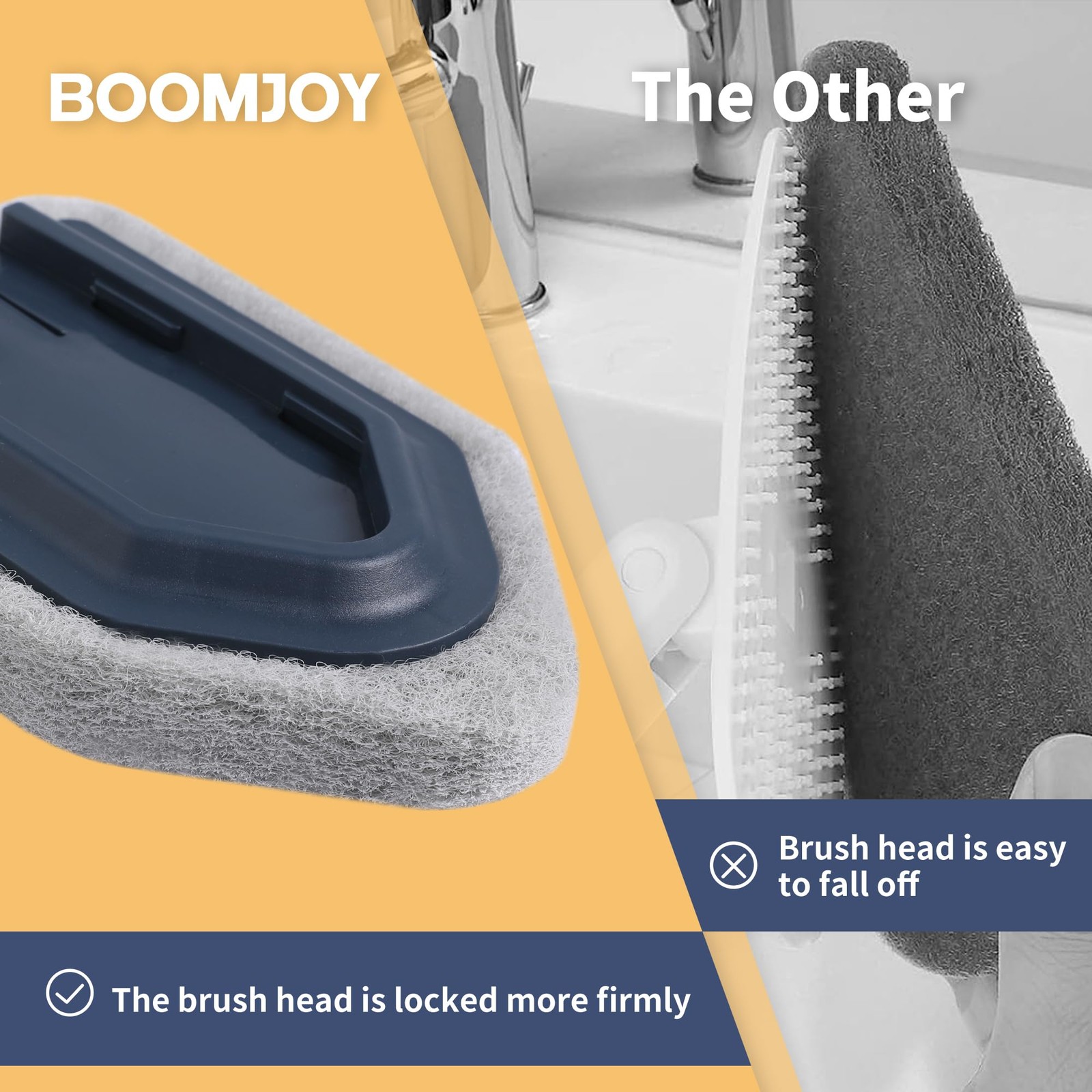 Tub Cleaner Brush with Long Handle, 55″ Extendable Tub Scrubber with Locking …