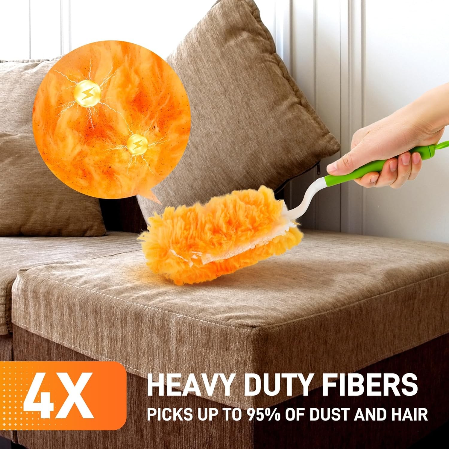 30 Swiffer Compatible Duster Refills with Handle & Extension 360 Dust Cleaner