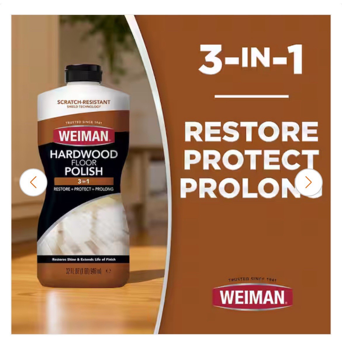 Weiman Wood Floor Polish and Restorer – 32 Ounce – High-Traffic Hardwood