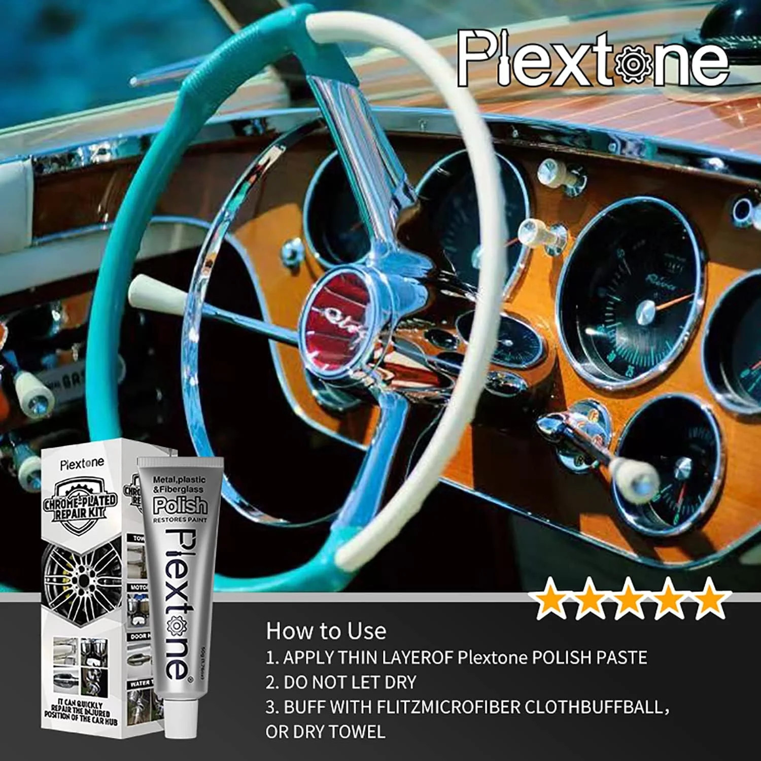 Metal Polish Paste for Home, Bike, Boat and Car Cleaning, Alloy Wheel Cleaner, R