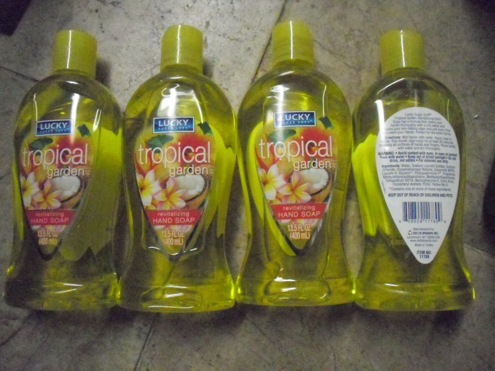 New 4 X 13.5 FL oz Lucky Super Soft Cherry Blossom Revitalizing Hand Soap