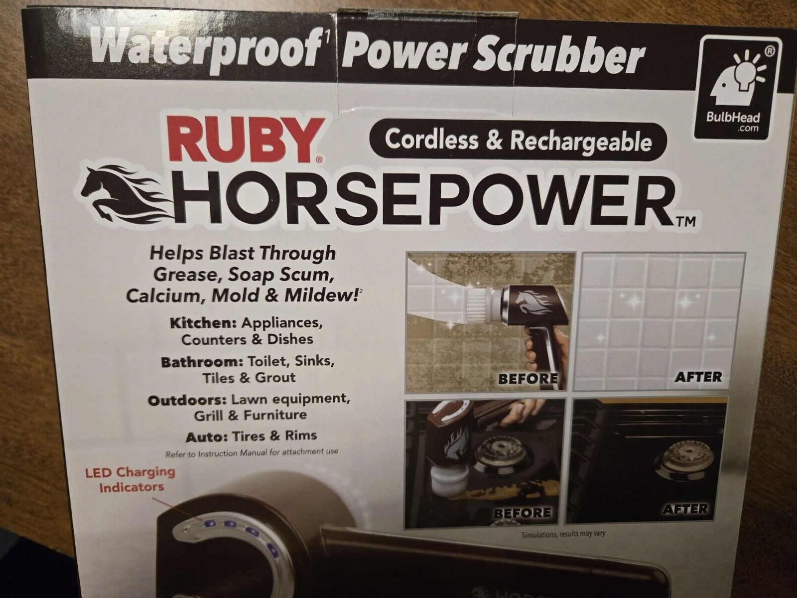 Ruby Horsepower Handheld Cordless Rechargeable Spinning Power Scrubber
