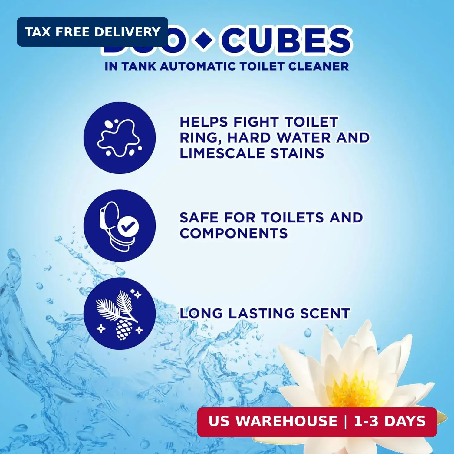 Soft Scrub In-Tank Toilet Cleaner Duo-Cubes, Sapphire Waters, 4 Count