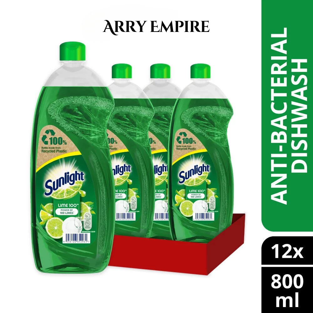 Sunlight Dishwashing Liquid Lime 800ml x 12 Bottles – 1 Carton