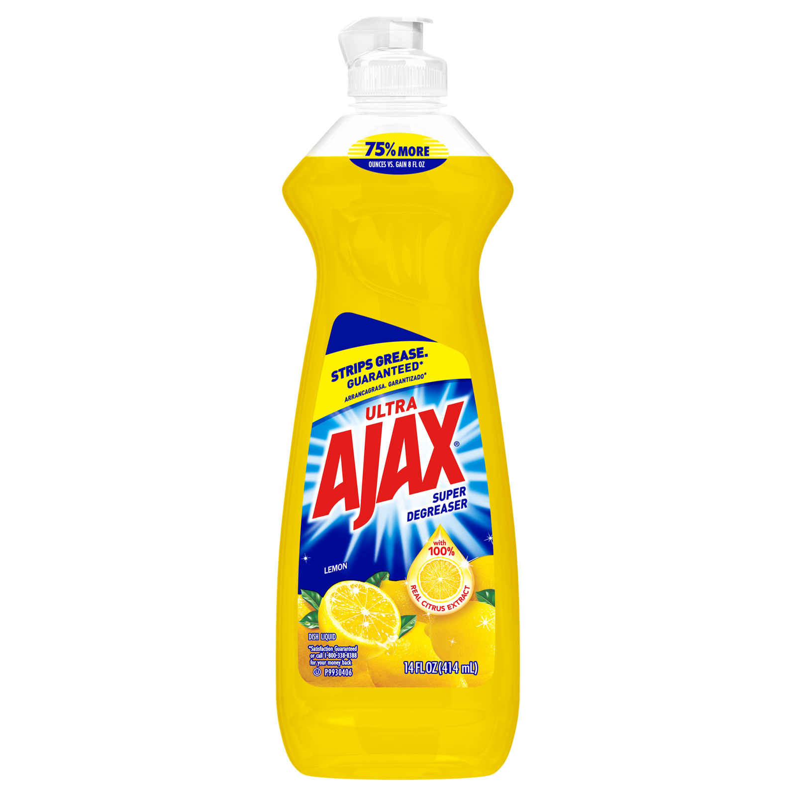 Ajax Ultra Lemon (Super Degreaser) Dish Liquid, 14 oz. (414ml)