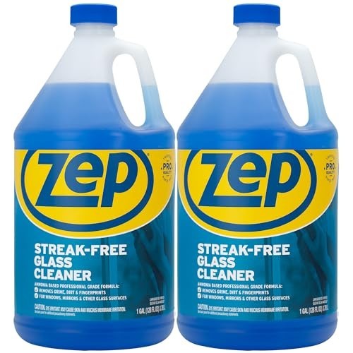 Streak-Free Glass Cleaner – 1 Gallon (Case of 2) – Crystal Clear Windows & Mirro