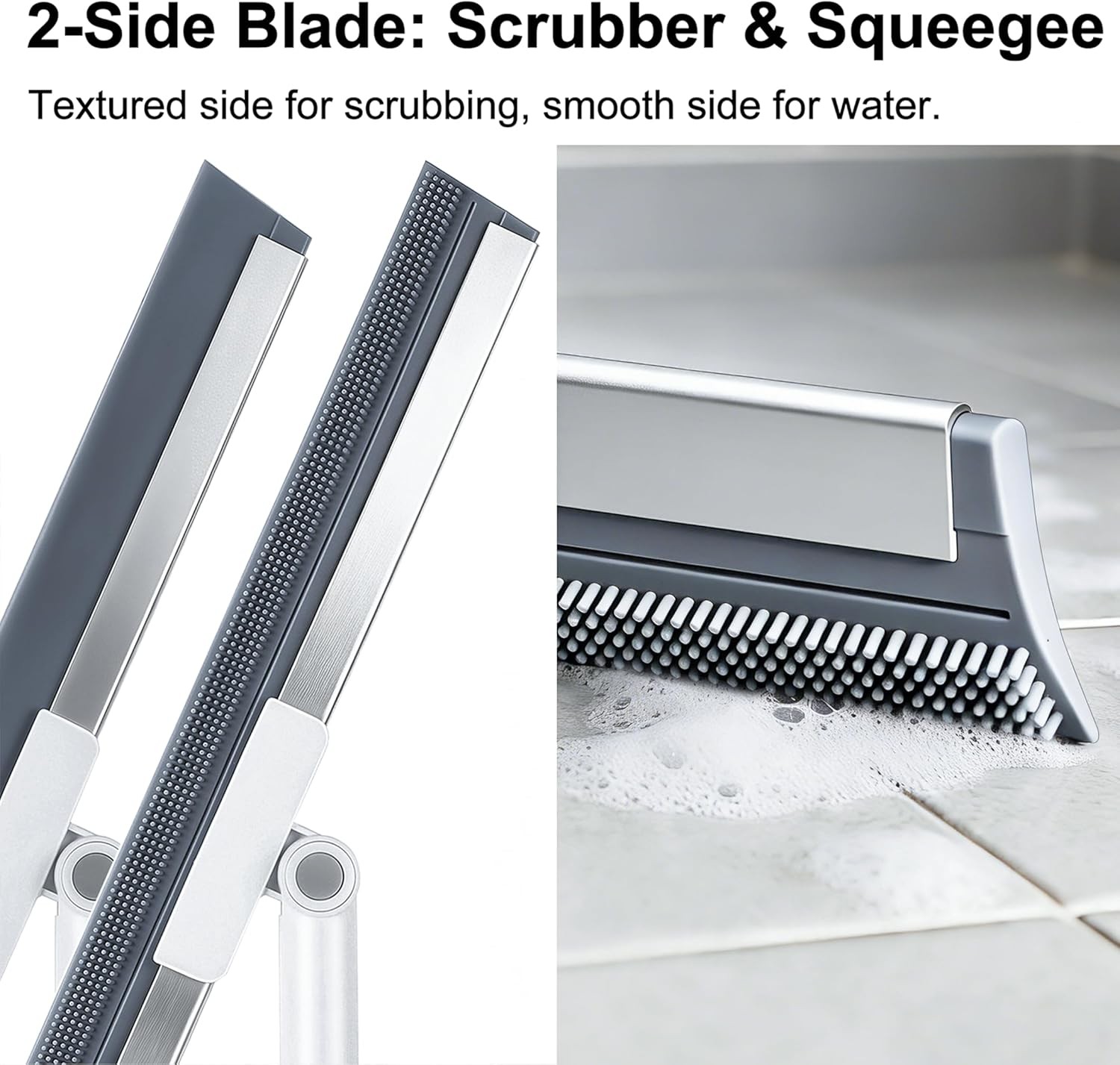 20” Large Floor Squeegee for Concrete Floor with 51”-58” Telescoping Stainles